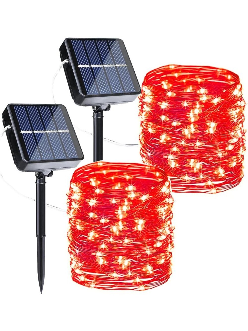 Red Halloween Solar String Twinkle Lights 2 Pack Total 80FT 240LED Solar Light